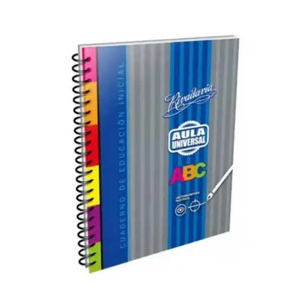 Cuaderno espiral a4 Rivadavia abc aula universal educ.inicial 60 hs.raya