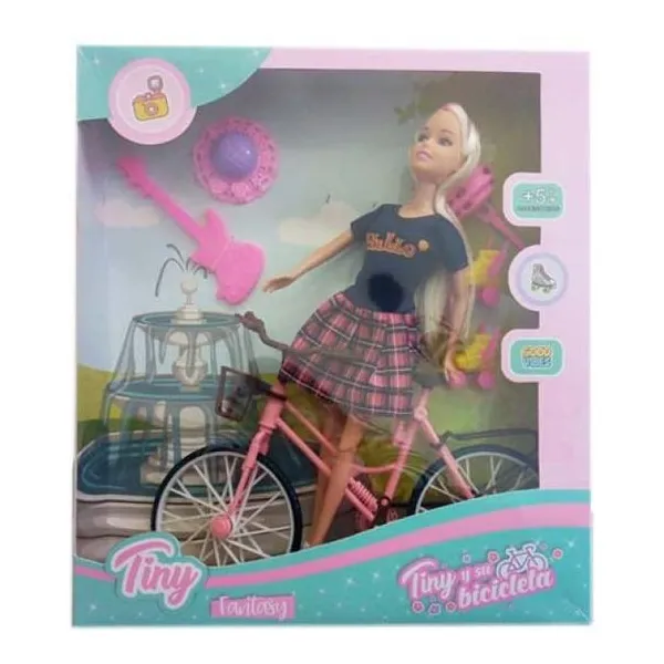 Muñeca Tiny y su bicicleta 33x29x5 cm