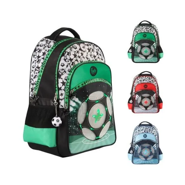 Mochila 18" espalda champion con luz led x unidasd colores surtidos footy