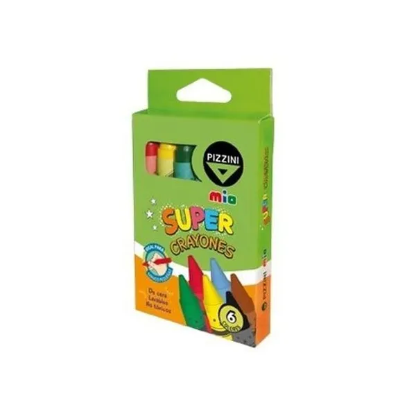 Crayón super de cera caja x6 unidades Pizzini