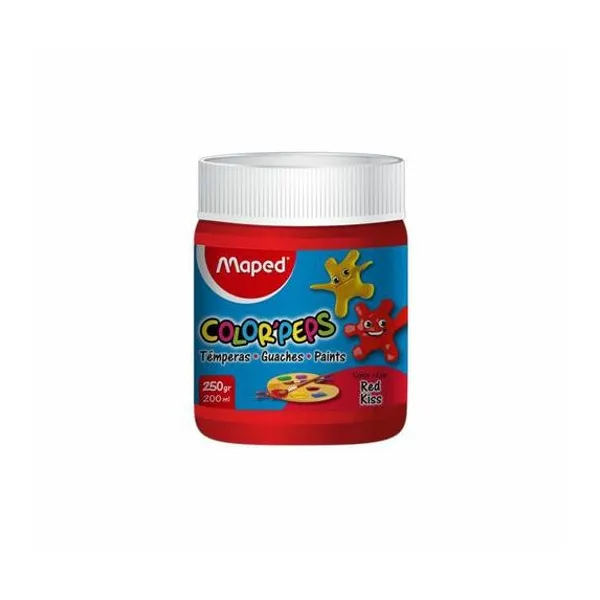 Témpera rojo beso 200 ml en pote Maped