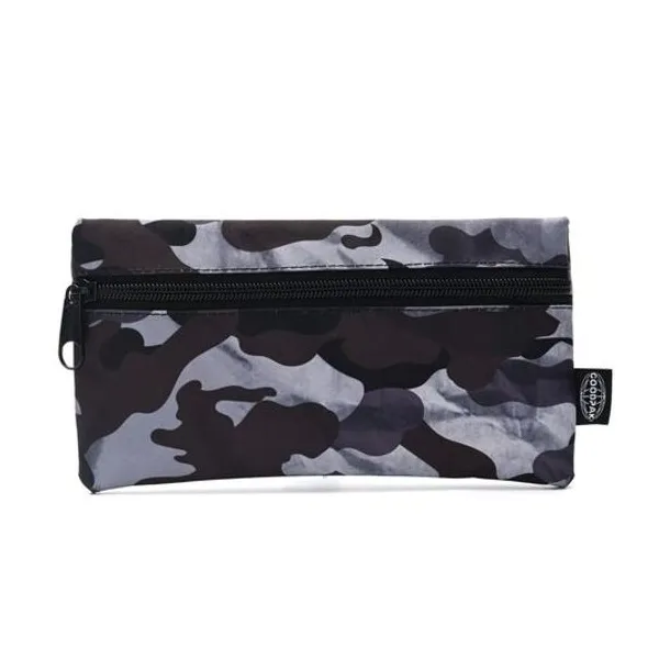 Cartuchera 1 cierre plana camuflado negro 22x11.5 cm goodpak