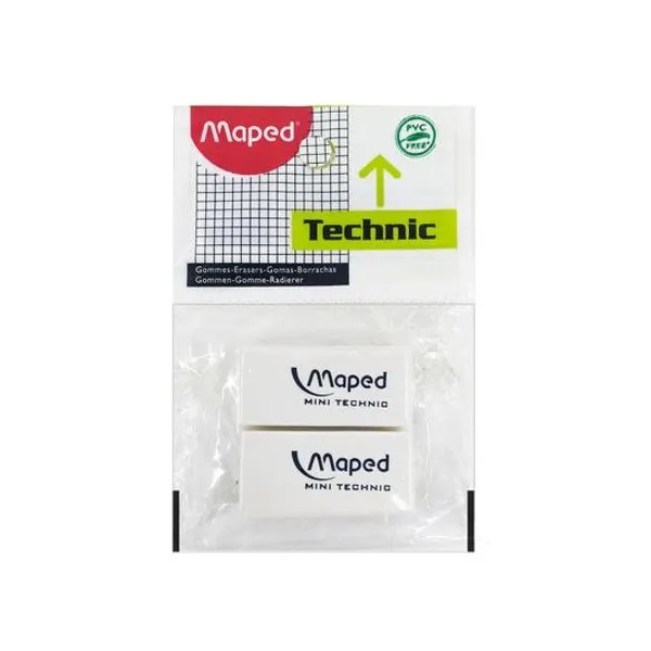 Goma de borrar mini technic en bolsa x2 Maped