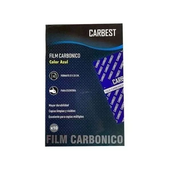 Papel carbonico azul oficio x10 unidades carbest
