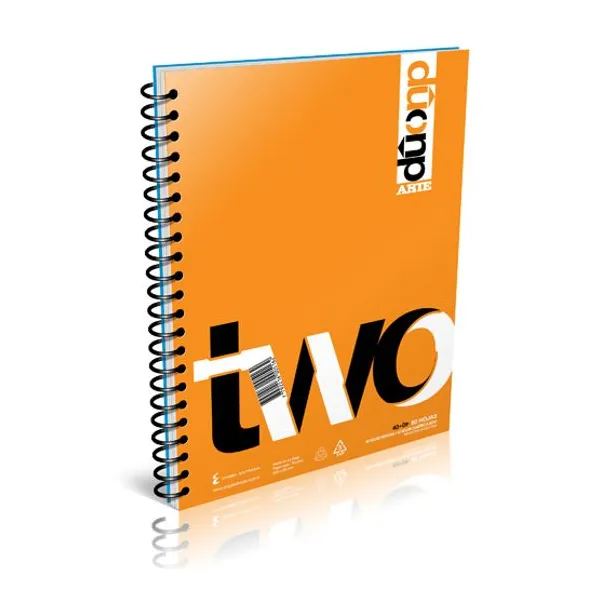 Cuaderno espiral a4 Arte duo t/polipropileno 80 hs.raya-cuadro