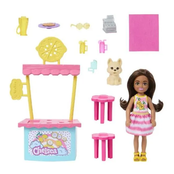 Muñeca Barbie chelsea puesto de limonadas