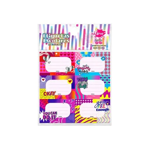 Rótulos 7x4.5cvm color crash bolsa x12 inkdrop