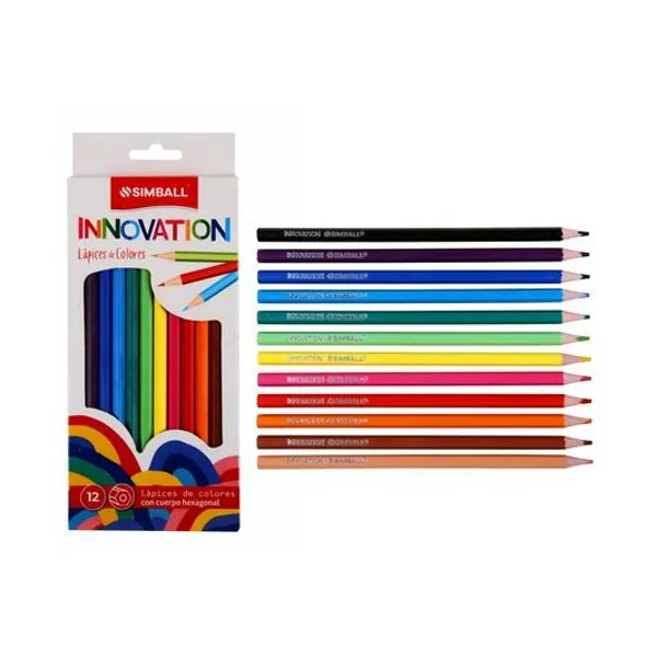 Lápiz de color largo innovation caja x12 unidades Simball