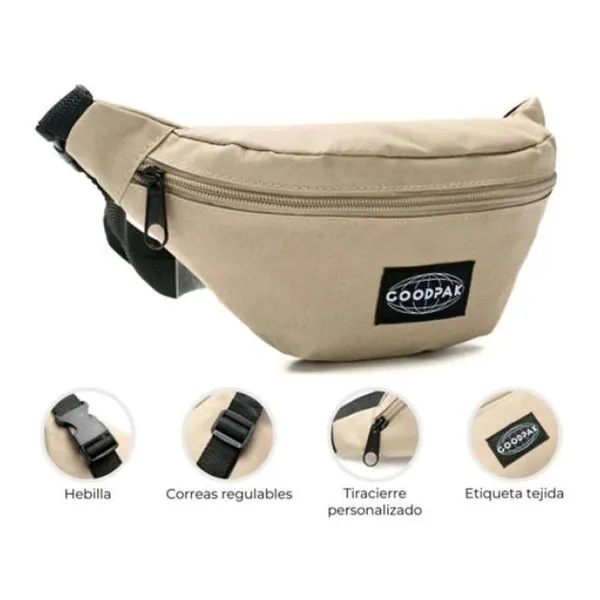 Riñonera goodpak kaki 16.5 x23 x8.5 cm