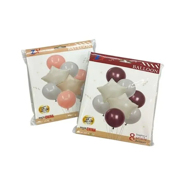 Set de globos 10/18" 8 piezas x1
