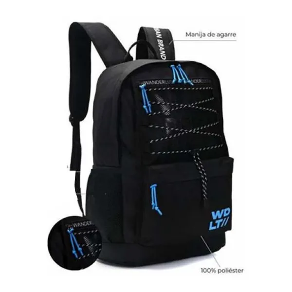Mochila wanderteam 46x31x18 cm 18 pulg. negro
