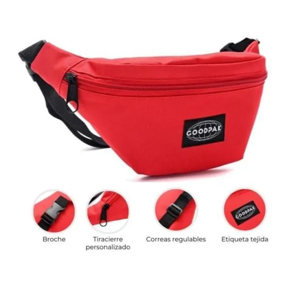 Riñonera goodpak rojo 16.5 x23 x8.5 cm