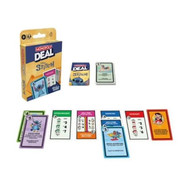 Hasbro family monopoly - juego de cartas deal Stitch