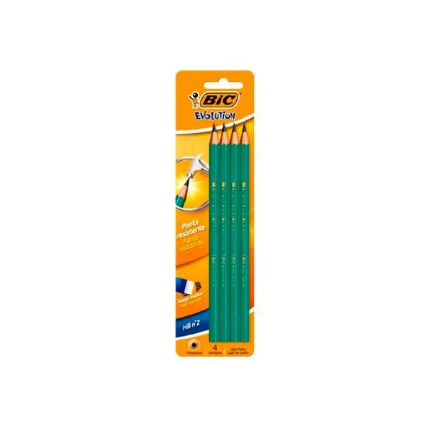 Lápiz grafito evolution hb n.° 2 blister x4 BIC 835230/930