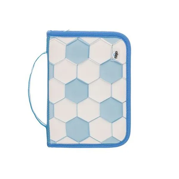 Cartuchera 1 piso starpak rigida fútbol celeste/blanco Filgo