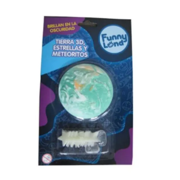 Glow 3d small earth & stars & meteorites 18 pcs