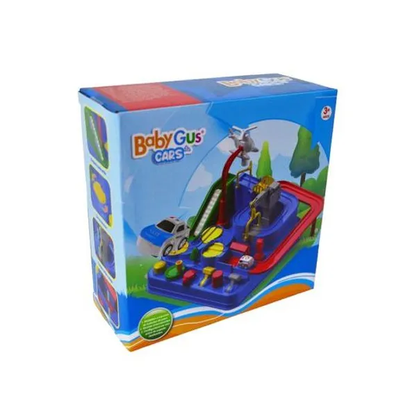 Pista de autos didáctica con 2 autos en caja 18x18x7.5 cm babygus