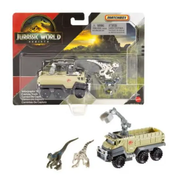 Auto matchbox jurassic world transportador de dinosaurios