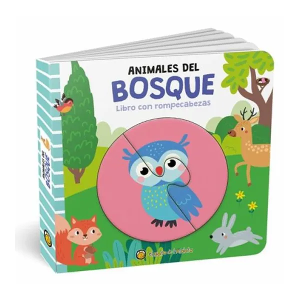 Juego y descubro animales del bosque 14 14 cm (imprenta mayúscula)