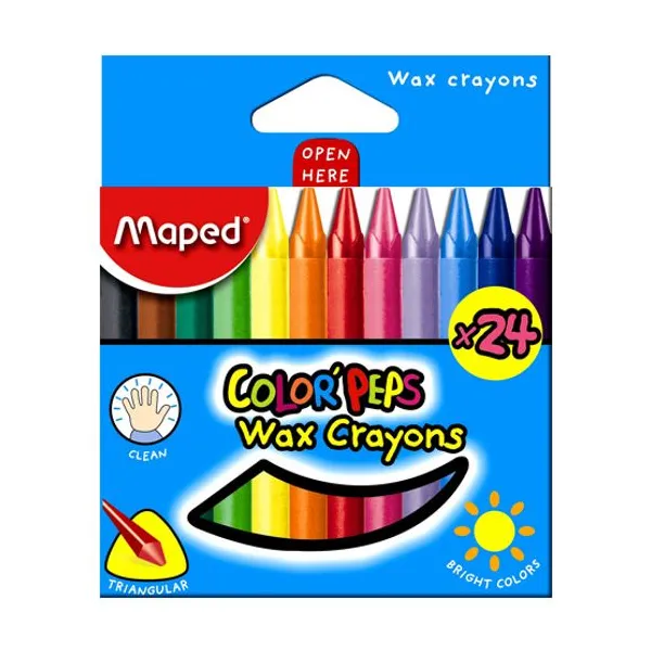 Ceritas Maped colorpeps wax crayons est.x 24 col.