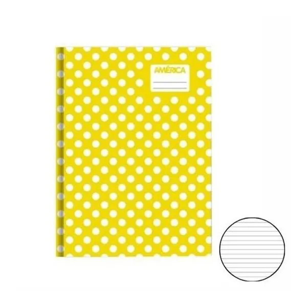 Cuaderno 16x21 rayado 42h t/d lunar amarillo América