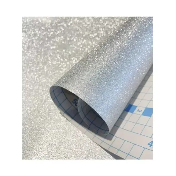 Rollo contac binder glitter plata 0,45 x2 mts