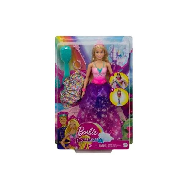 Muñeca Barbie dreamtopia princesa 2 en 1 21x32 cm