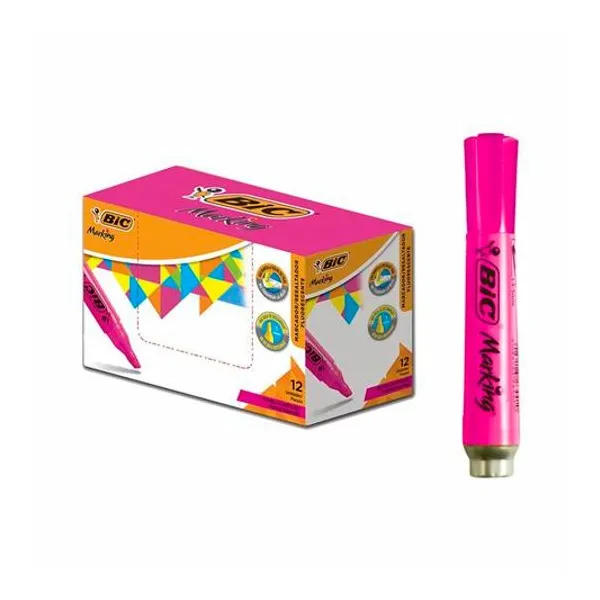 Resaltador marking rosa caja x12 BIC