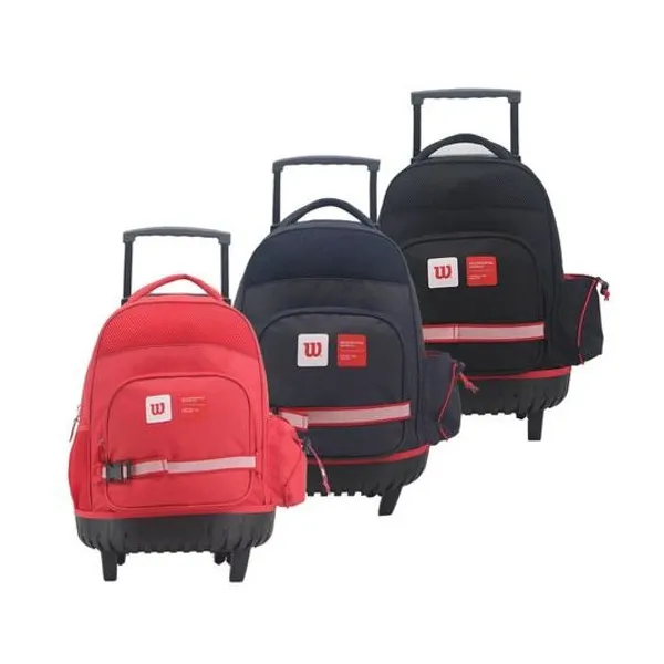 Mochila 17.5" con carro x unidad colores surtidos wilson