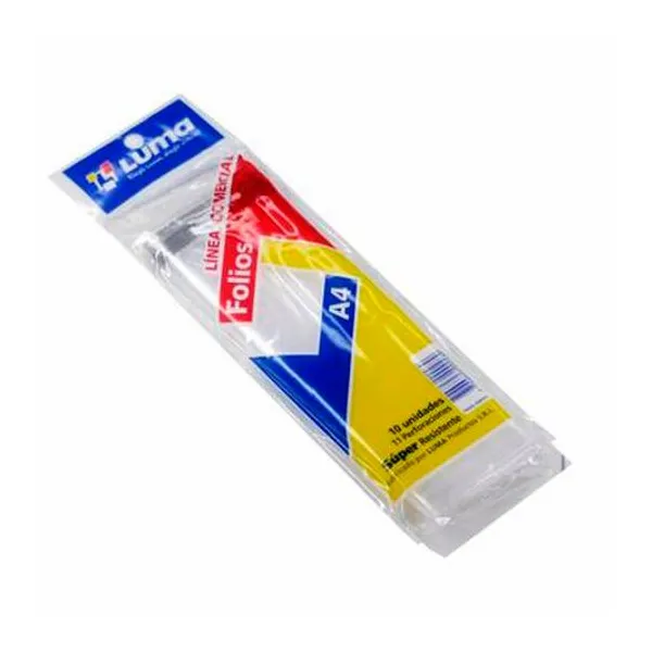 Folio a4 polietileno super 70 micrones x10 luma