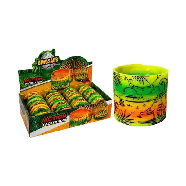 Resorte mágico multicolor dinosaurio caja x12 unidades