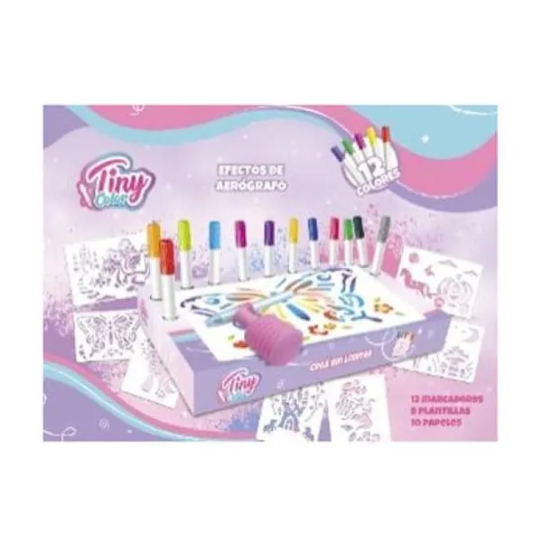 Set de dibujo con aerografo y accesorios 35,5 x22 x4,5 cm