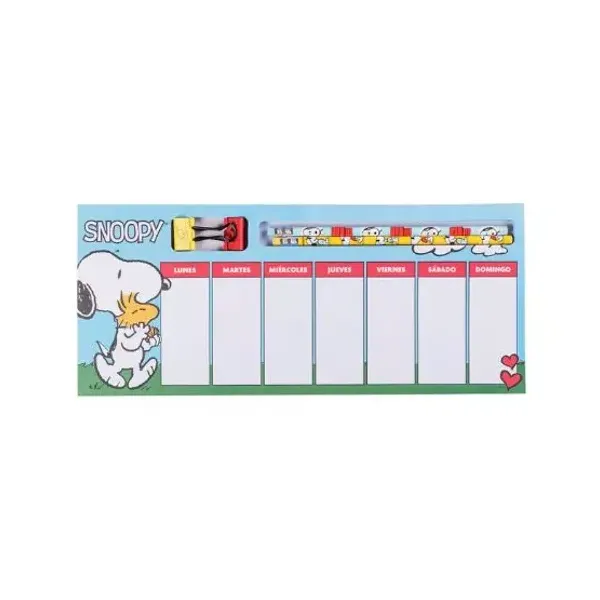 Planificador semanal Mooving maw snoopy + accesorios