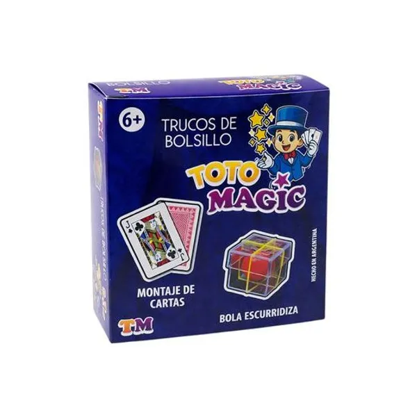 Trucos de bolsillo montaje de cartas/bola escurridiza en caja 9x10.5x3.5 cm toto magic
