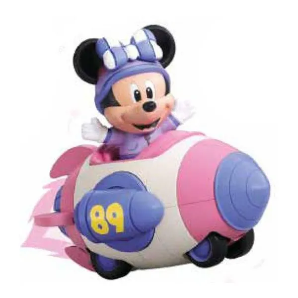 Disney on wheels - auto pequeño armable 10 cm - minnie mouse cohete