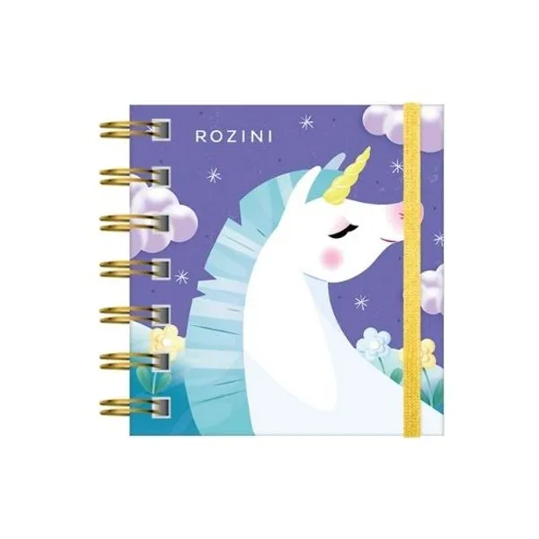 Libreta con esp.rozini unicornios t/dura 9 x9 cmx 80 hs.lisas