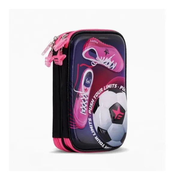 Cartuchera 2 pisos 3d girl soccer 15x21 cm x1 colores surtidos footy