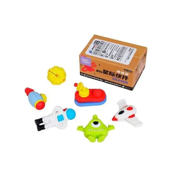 Goma de borrar delivery x6 en caja 7.5x5x3.5 cm modelos surtidos multipaper - qh