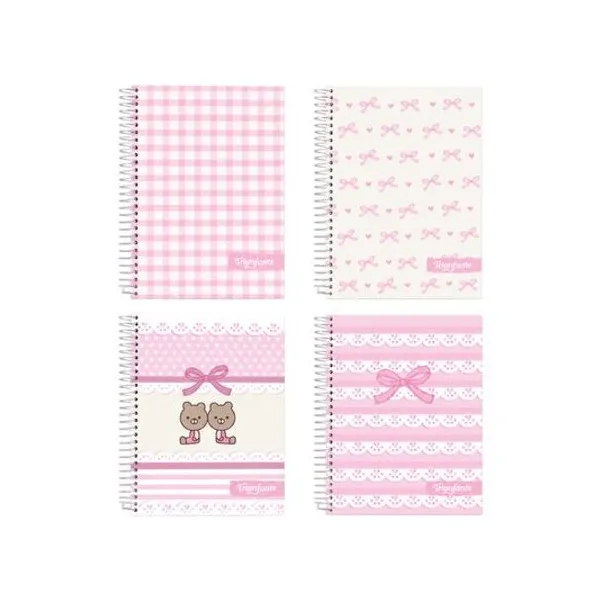 Cuaderno 16x21 cm rayado 80 hojas tapa dura con espiral linea coquette x1 Triunfante