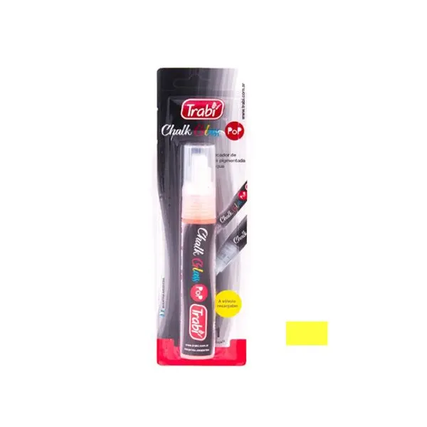 Marcador trabi chalk glass (tiza) para rect.15 mmfluo amarillo