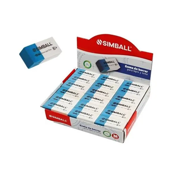 Goma de borrar lápiz/tinta caja x36 unidades Simball