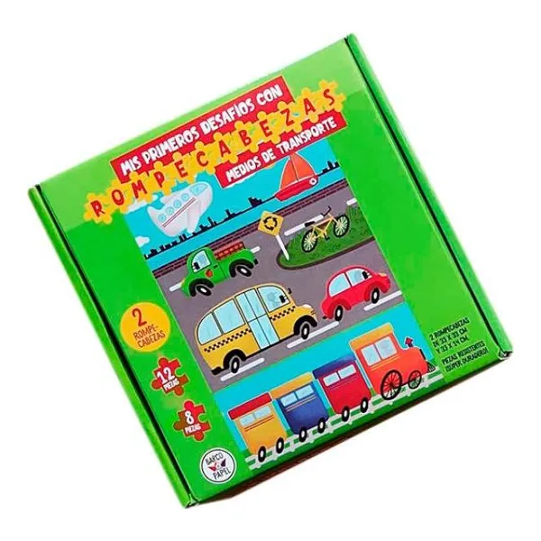Rompecabezas (2 unidades) 8 y 12 piezas - transportes