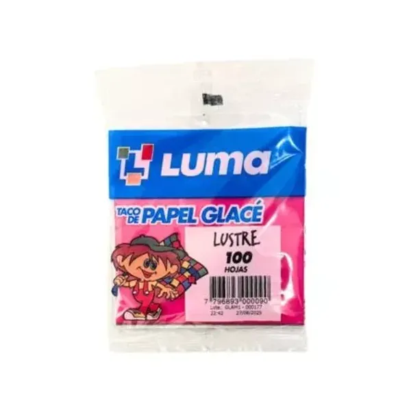 Papel glace luma satinado taco x100 hjs.