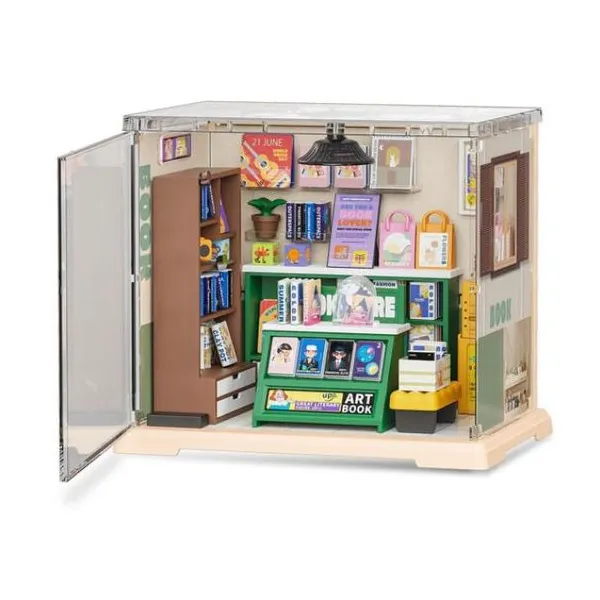 Mini bookstore para armar con luz 104 piezas