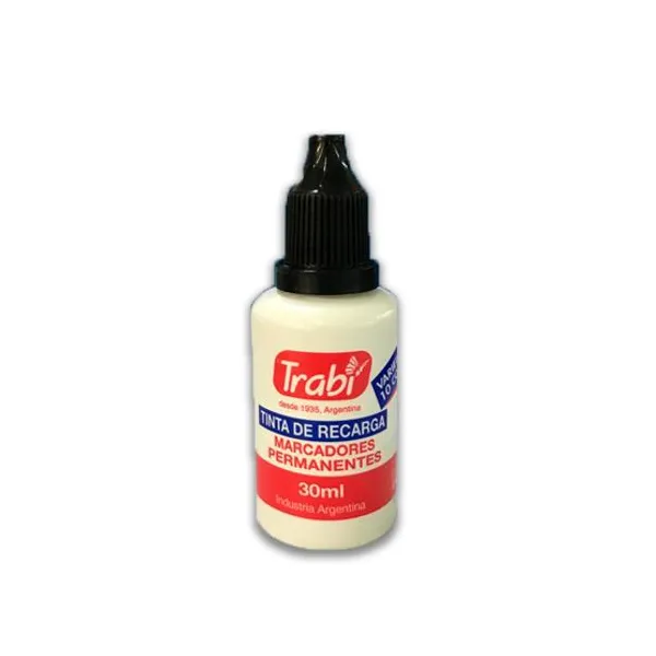 Tinta trabi para marcador 410/411 permanente soluble negro 30 cc