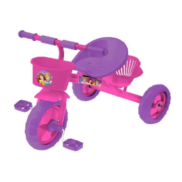 Triciclo infantil con canasto estructura de metal princesas