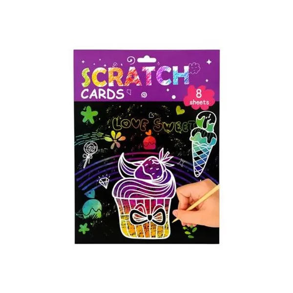 Tarjeta mágica para pintar scratch 8 piezas de 14x20 cm modelos surtidos