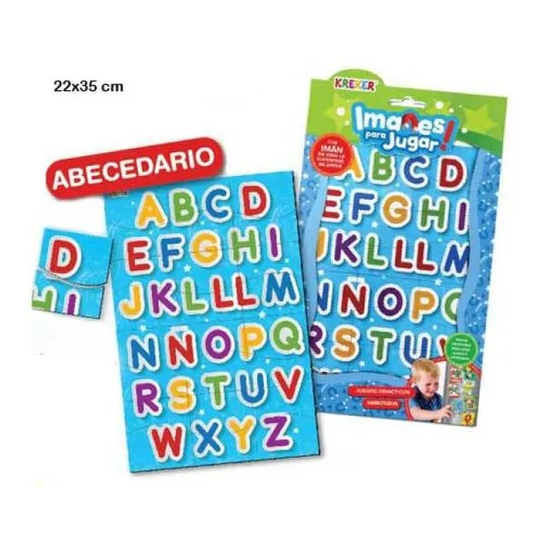 Aprendamos el abecedario. 24 piezas didacticas imantadas.