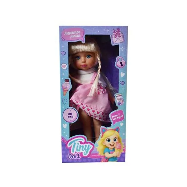 Muñeca Tiny doll 30 cm en 33x16x8 cm en caja con visor