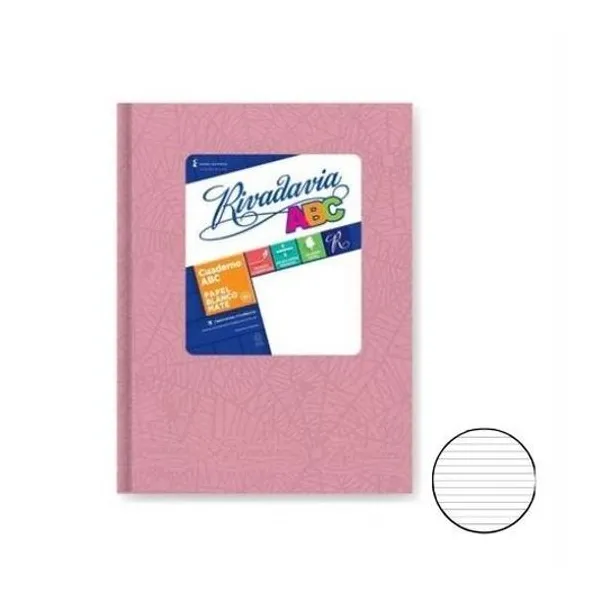 Cuaderno 19x23.5 ray t/d abc rosa 50h Rivadavia -